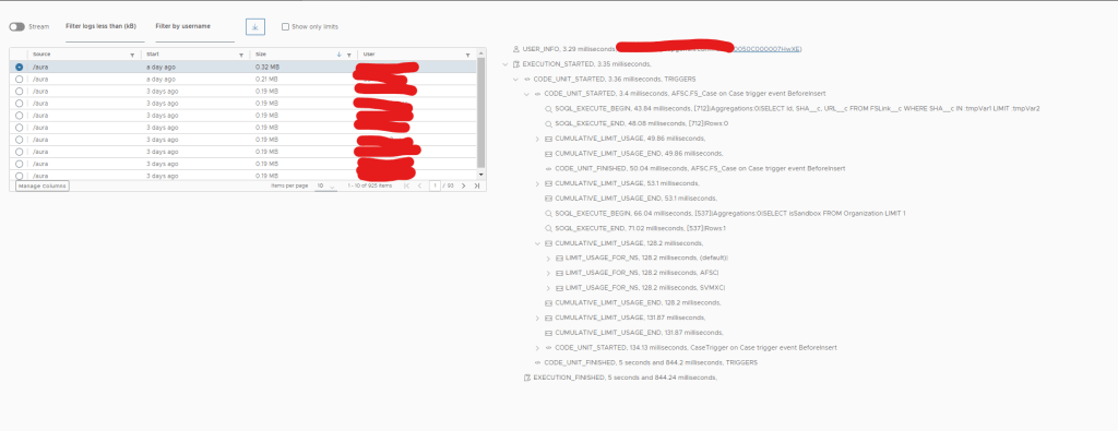 salesforce debug logs